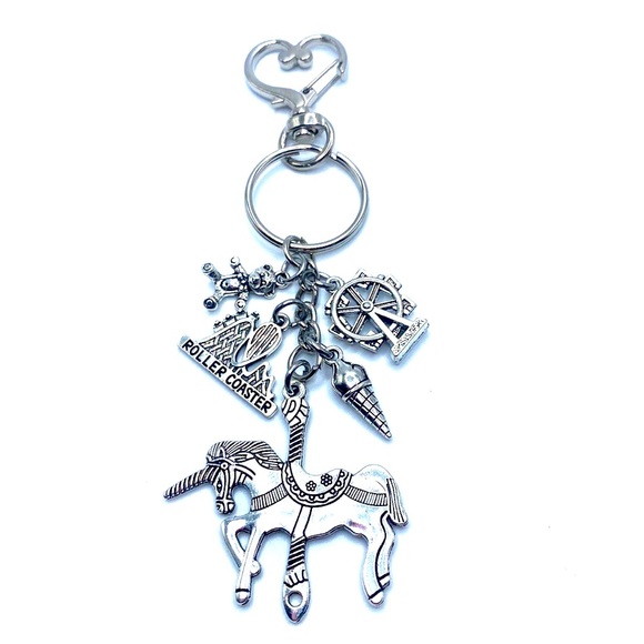 Amusement Park Carnival Keychain Bag Charm May Be Personalized - Picture 1 of 7